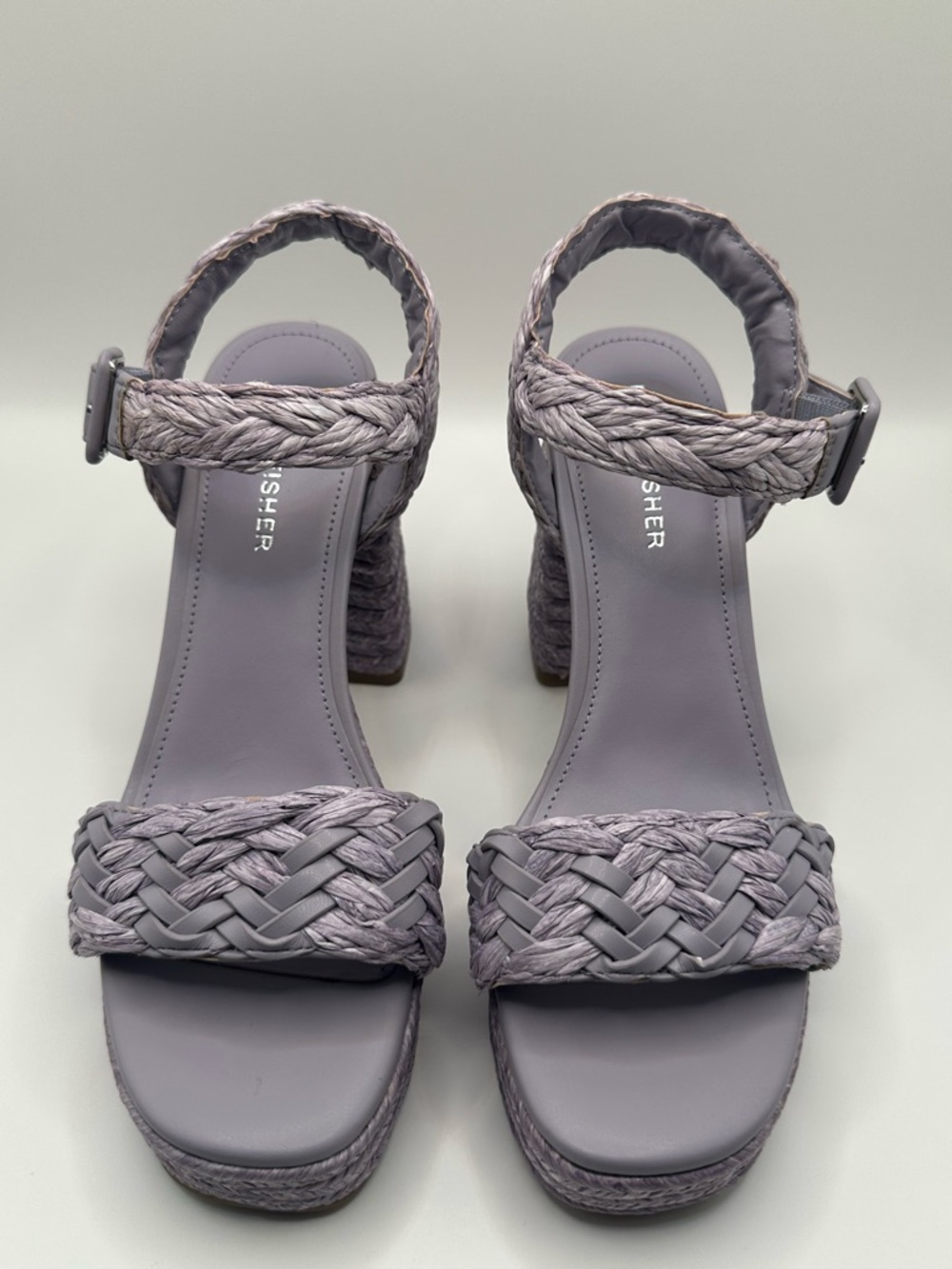 NWOB Marc Fisher Lavender Braided Wedge Sandals - Picture 2 of 5